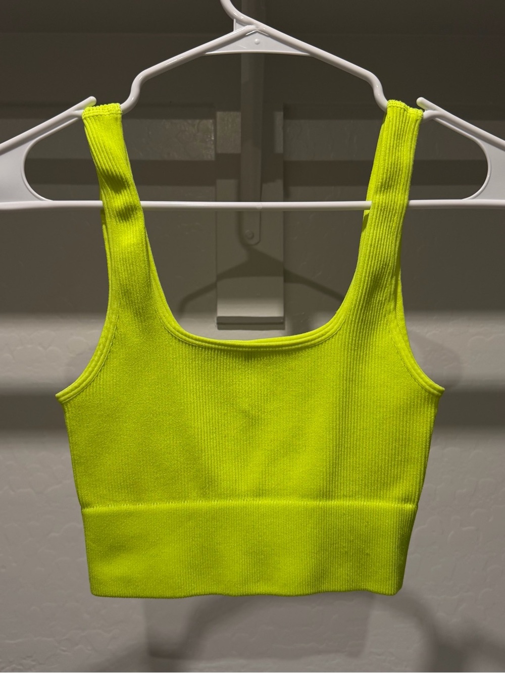 Zenana Outfitters Neon Lime Ribbed Crop Tank